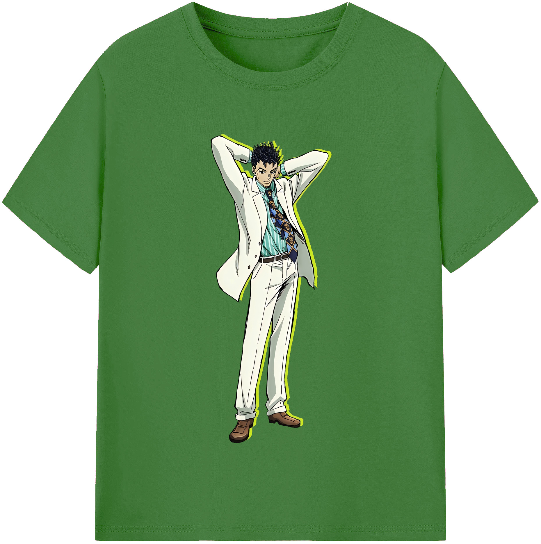 （画像用） ジョジョの奇妙な冒険 きら よしかげ JoJo's Bizarre Adventure Kira Yoshikage レディースカジュアルプリントTシャツ（綿100％）
